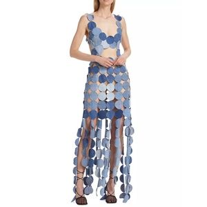 A.W.A.K. MODe Upcylced Denim Circle Fringe Dress
